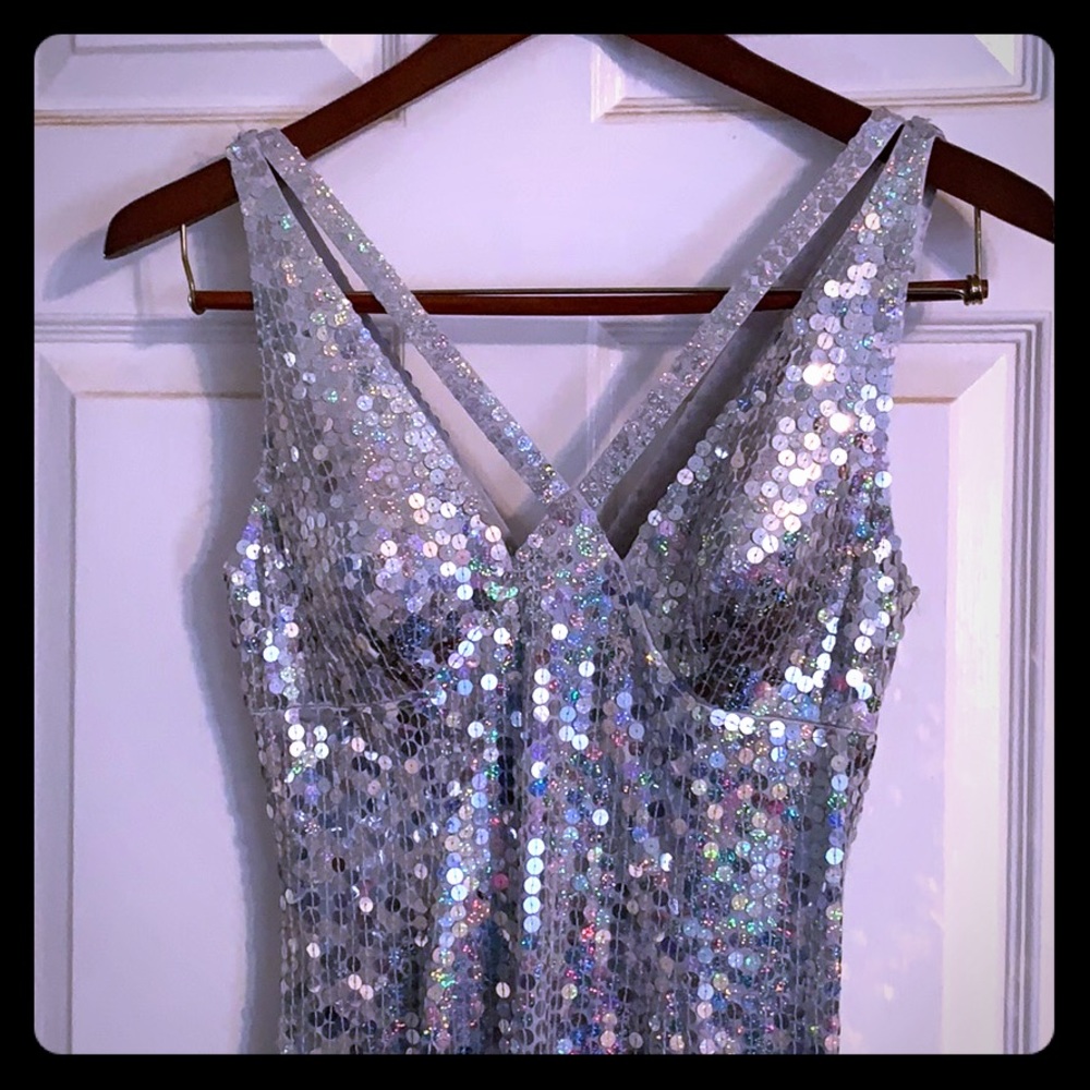 Silver Sequined formal dress